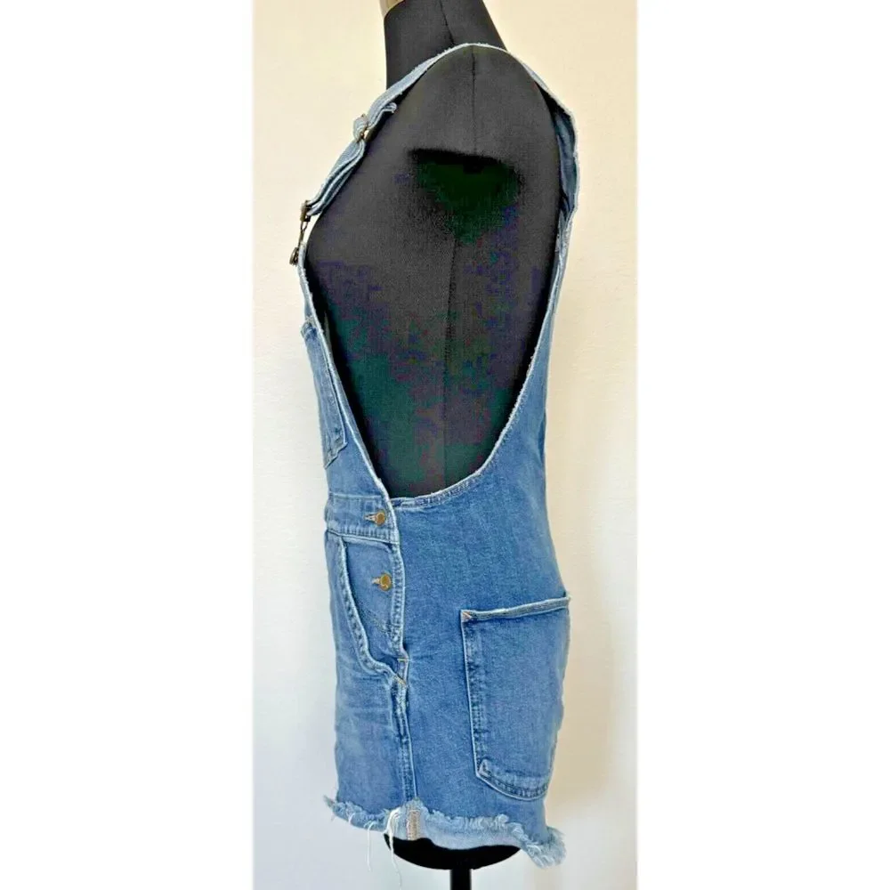 Joes Jeans Shortalls Taylor Hill Medium Blue Denim Bib Overall Shorts Y2K Boho